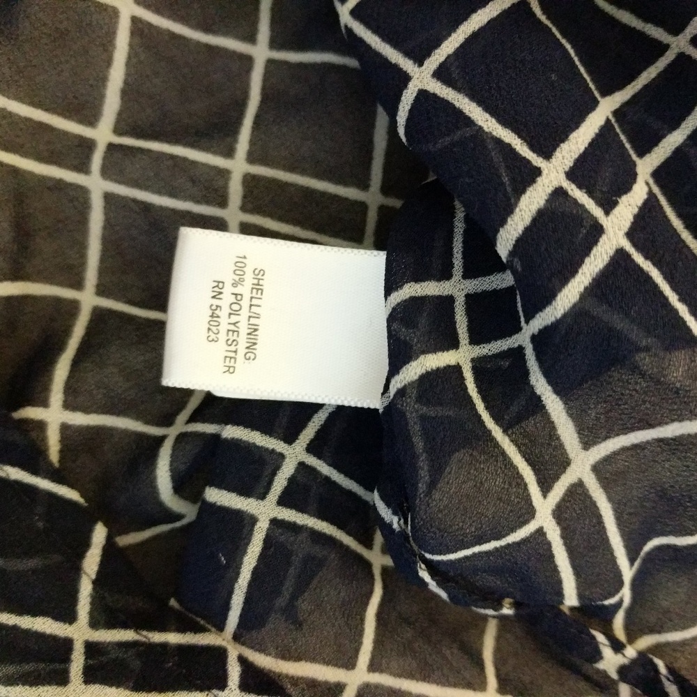 ♥️BR sheer navy+white blouse (XL)♥️ - Picture 6 of 8